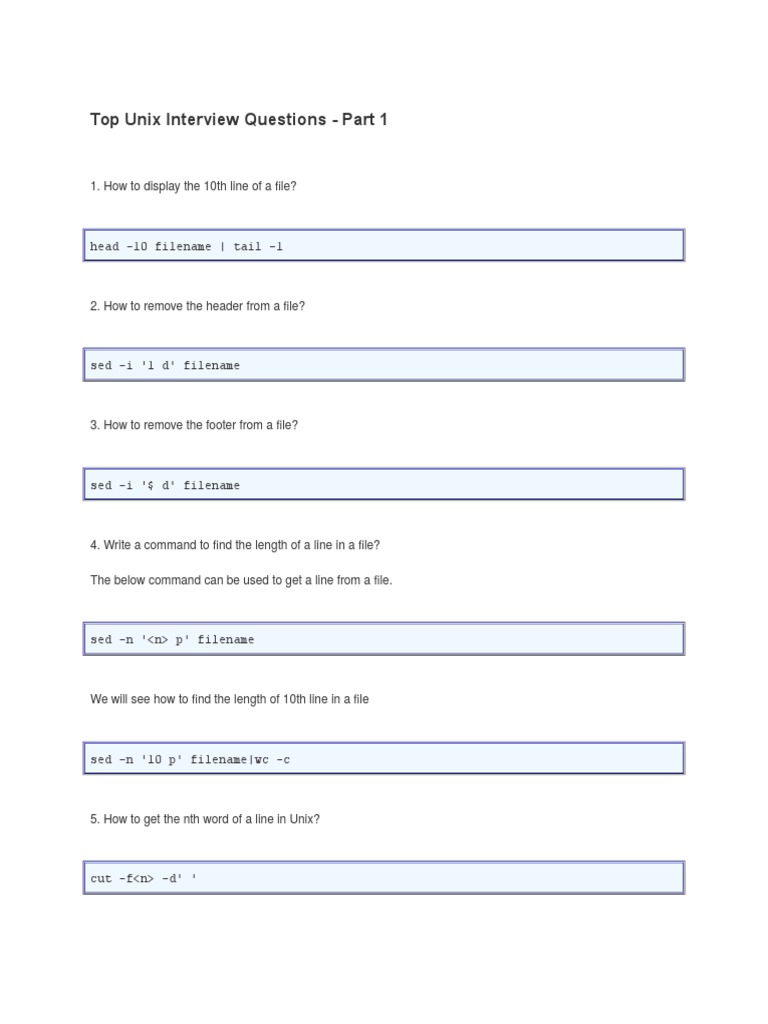 Unix interview questions pdf filename computer file