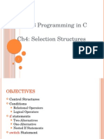 ICS103 Programming in C Ch4: Selection Structures