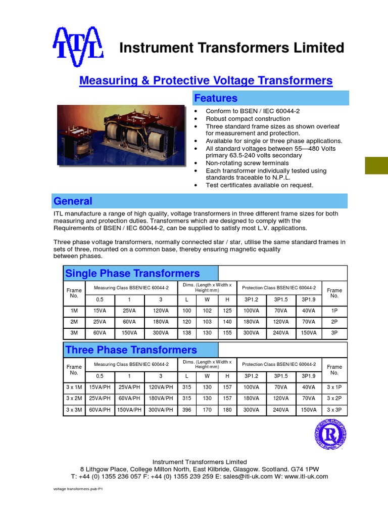 Voltage Transformer | PDF | Technology & Engineering