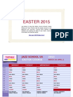 Jazz School UK  Easter Course 2015 Timetable 