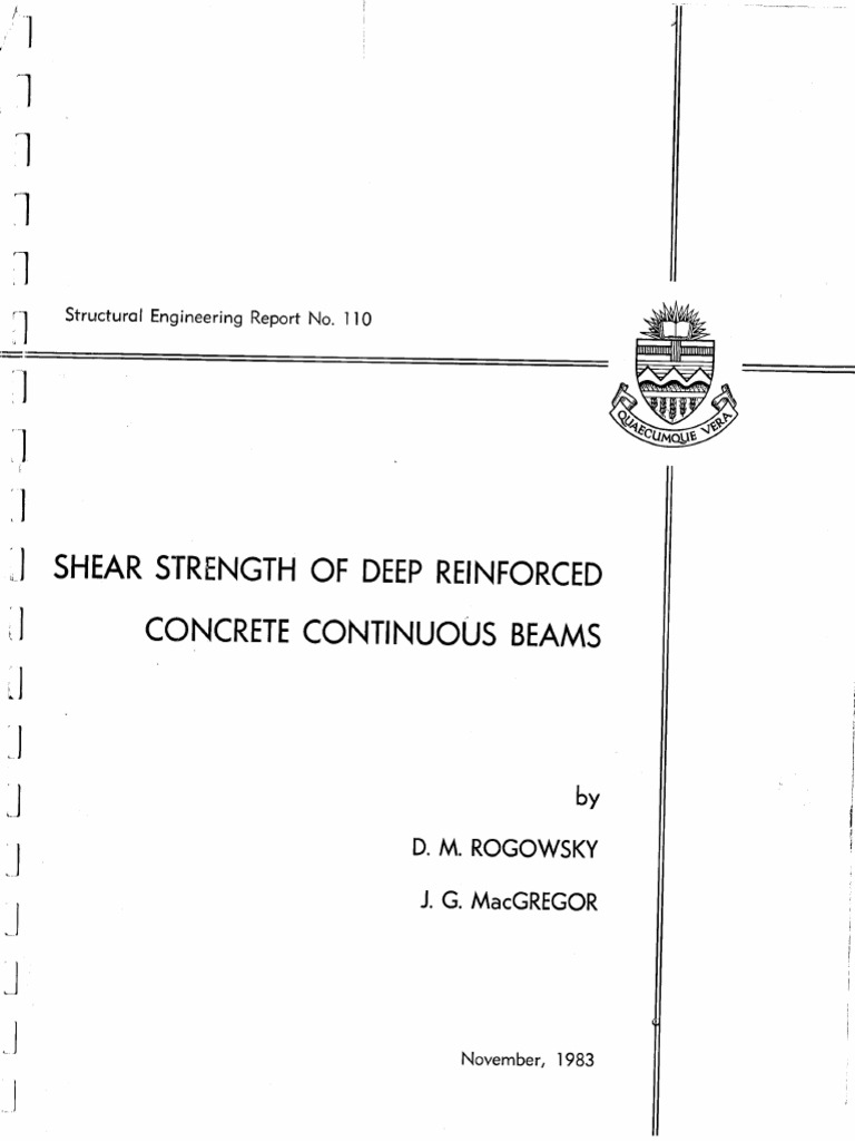 Shear Strength of Deep Reinforced Concrete Continuous Beams | PDF