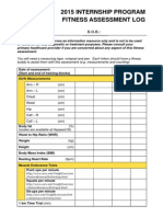 2015 Fitness Assessment Log Template