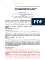 An Empirical Study of the Relationship Among Job Satisfaction, Organizational Commitment and Turnover Intention