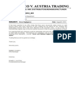 Romeo V. Austria Trading: MEMORANDUM - 2012 - 061