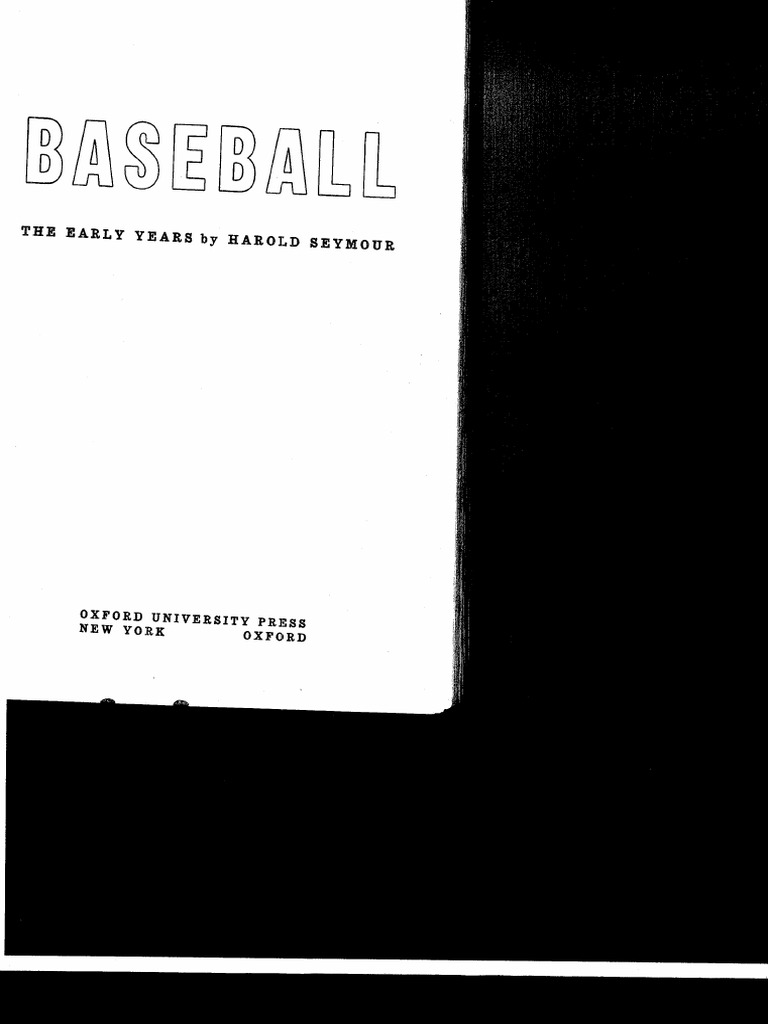 Seymour Baseball, The Early Years PDF