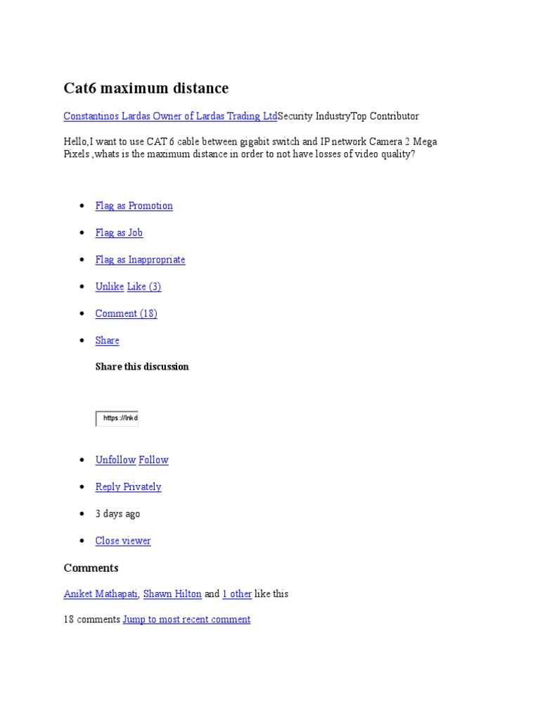 Cat6 Maximum DistanceGood Discussion PDF