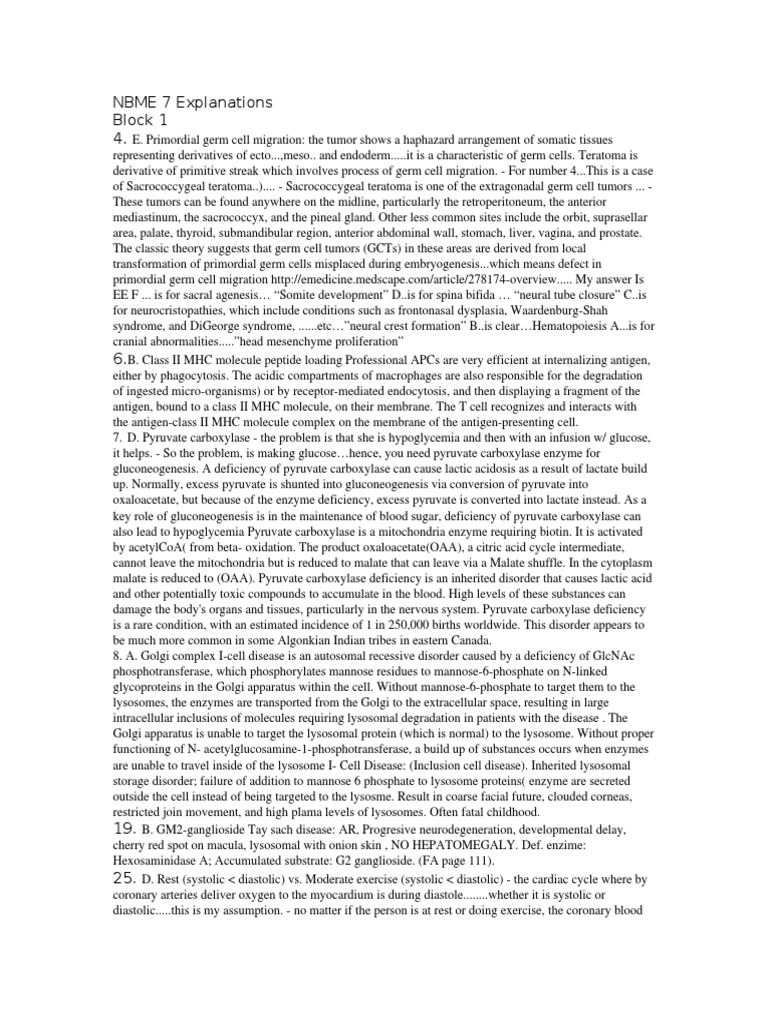 NBME 7 Explanations | PDF | Lipopolysaccharide | Deep Brain Stimulation