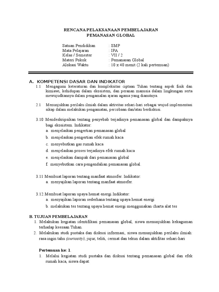 Contoh Soal Pemanasan Global Kelas 11 Dan Jawabannya