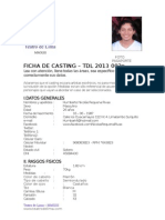 Ficha de Casting Teatro de Lima - 2013