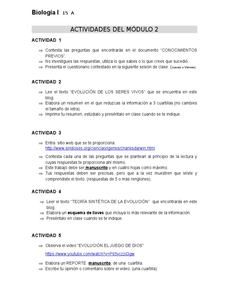 Actividades Del Módulo 2 | PDF | Artes del Lenguaje y Comunicación ...