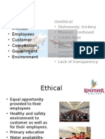 Ethical - Investor - Employees - Customer - Competition - Government - Environment