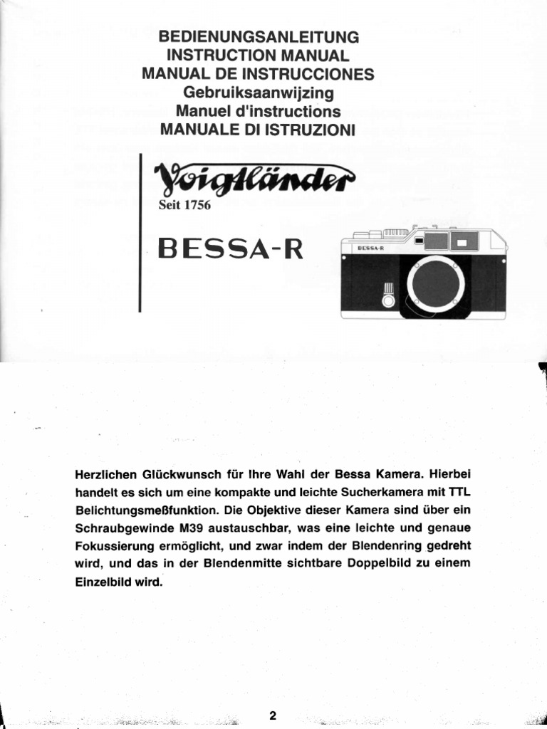 Voigtlander Bessa-R Multi Lang | PDF