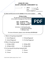 SJK (C) Pei Hwa Year 3 English Language Assessment (1) : A. Gotong-Royong