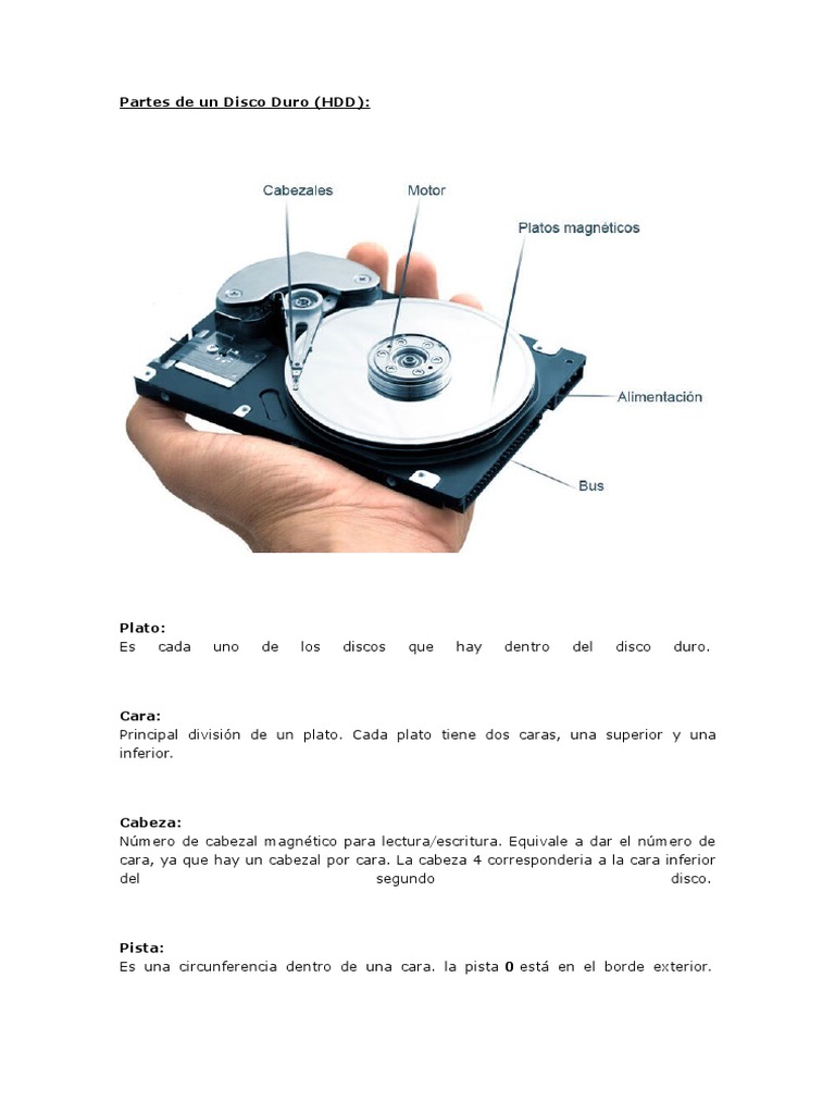Partes y Funciones del Disco Duro | PDF | Disco duro | Hardware de la ...