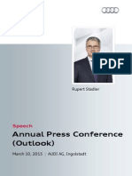 Rupert Stadler - Annual Press Conference 2015: Outlook