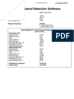 Copeland Selection Software: Performance at Specified Operating Point Data at 50 HZ