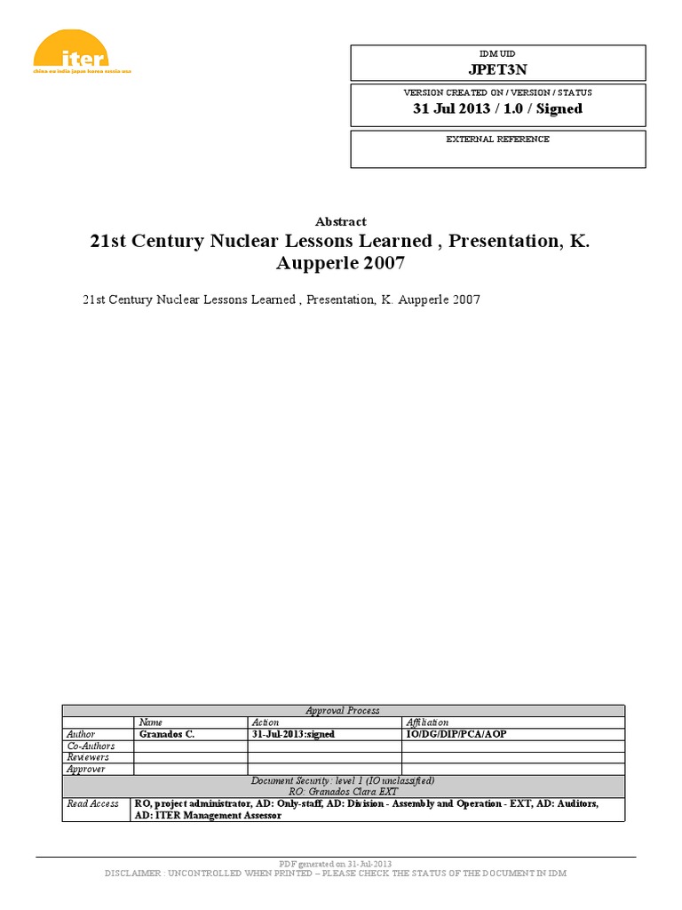 21st Century Nuclear Lessons Learned | PDF | Nuclear Power | Supply Chain