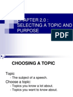Chapter 2.0 (Selecting Topic and Purpose) PDF