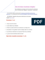 Análisis Sintáctico de Doce Oraciones Simples