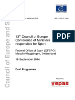 13 Council of Europe Conference of Ministers Responsible For Sport