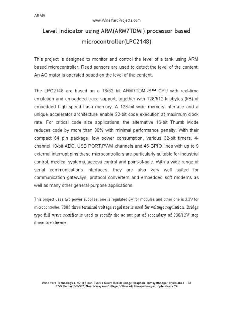 Arm 9 | PDF | Microcontroller | Arm Architecture