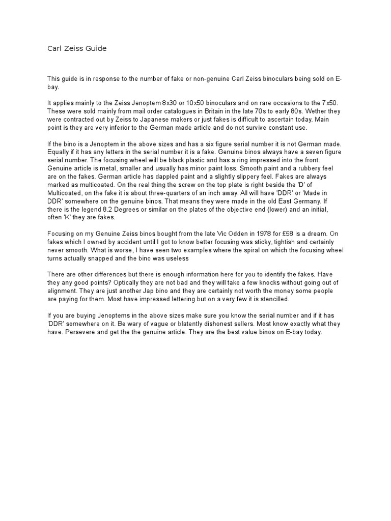 Zeiss serial number lookup