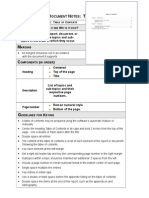 Business Document Notes Table of Contents