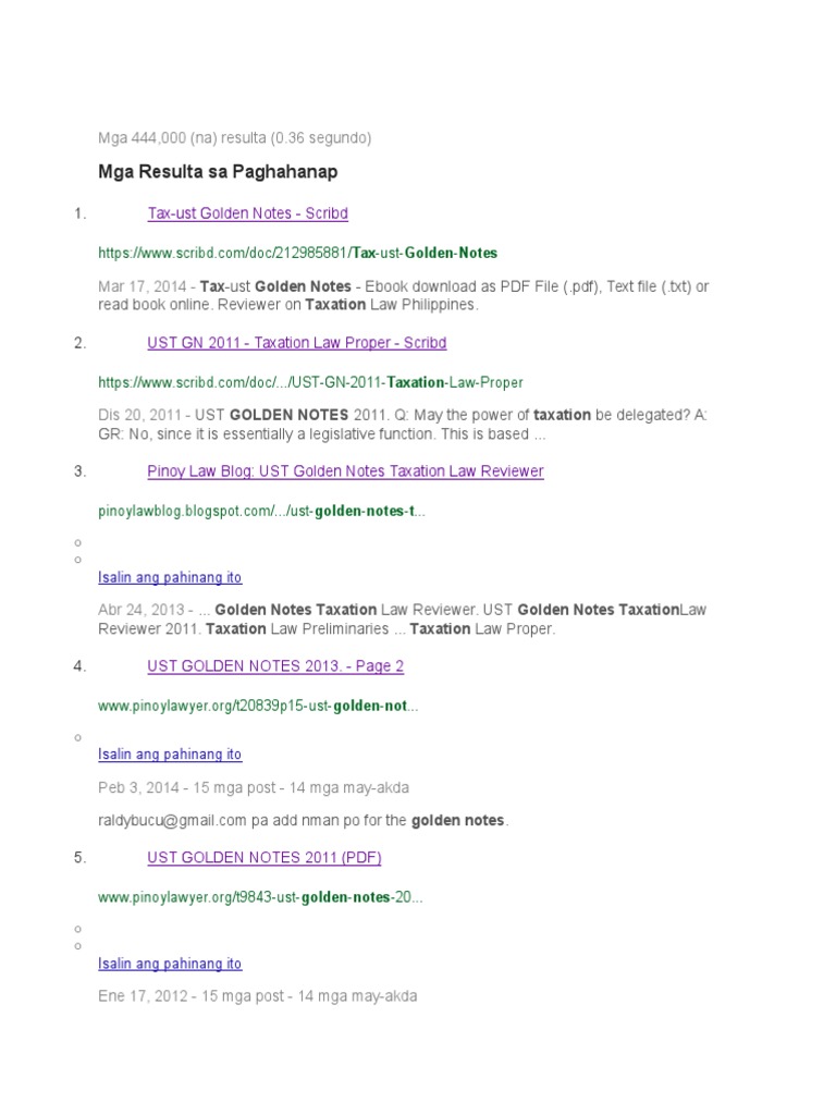 UST Golden Notes for Bar Exam Review | PDF