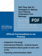 Did They Get It?: Strategies For Making Sure Patients Understand Your Message