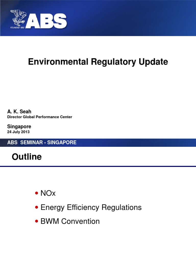 ABSEnvironmental Regulatory Update PDF Industries Energy And