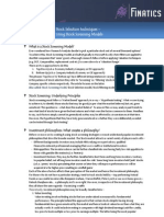 Stock Selection Techniques-Using A Stock Screening Model (Finatics)