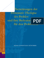 (Studies in Platonism, Neoplatonism, and The Platonic Tradition 6) Hans-Christian Günther-Die Übersetzungen Der Elementatio Theologica Des Proklos Und Ihre Bedeutung Für Den Proklostext-Brill (2007)