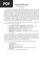 Fostering Scientific Temper ( Sreejesh Satheesh Kumar)