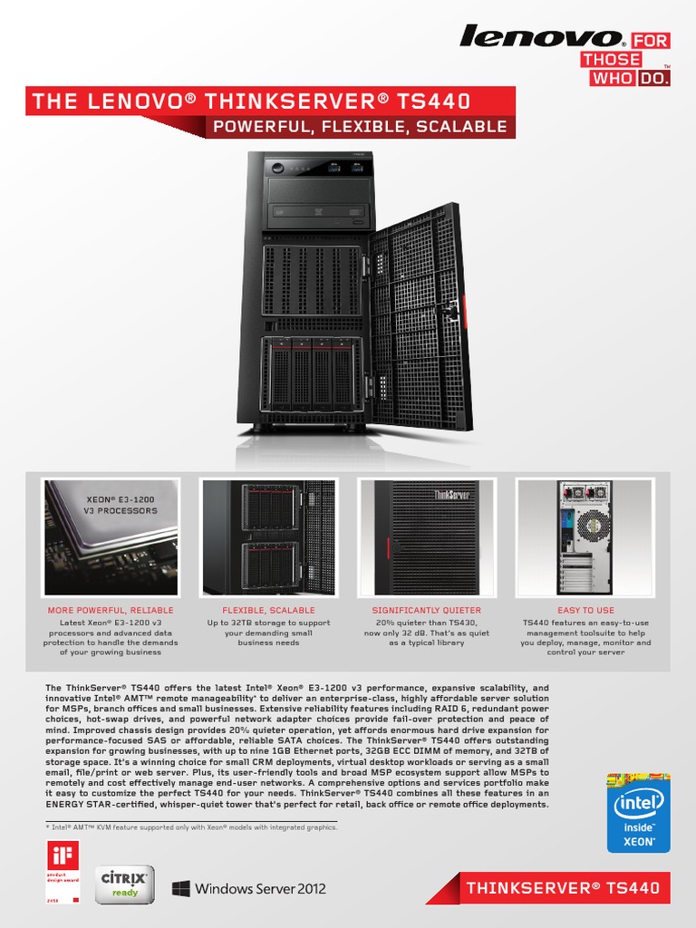 The Lenovo® Thinkserver® Ts440: Powerful, Flexible, Scalable | PDF ...