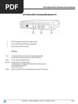 Hp Prodesk 600 G1 Ingles Solid State Drive Microsoft Windows