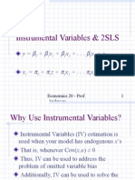 Instrumental Variables & 2SLS: y + X + X + - . - X + U X + Z+ X + - . - X + V