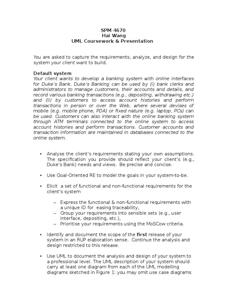 Cs 4670 Course Work | PDF | Unified Modeling Language | Use Case