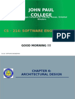CS 214 - Chapter 6: Architectural Design