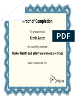 Kristin Carter - Worker Health and Safety Awareness in 4 Steps Certificate