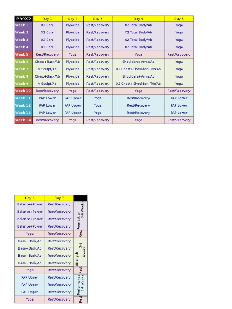 P90x2 Schedule Pdf