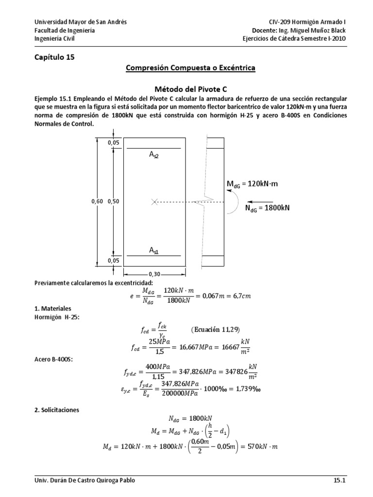 Ejemplo Compresion Compuesta | PDF | Ingeniería de Edificación | El ...