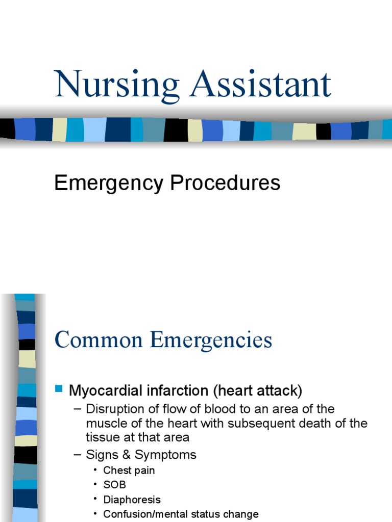 Nursing Assistant Emergency Procedures Medical Specialties