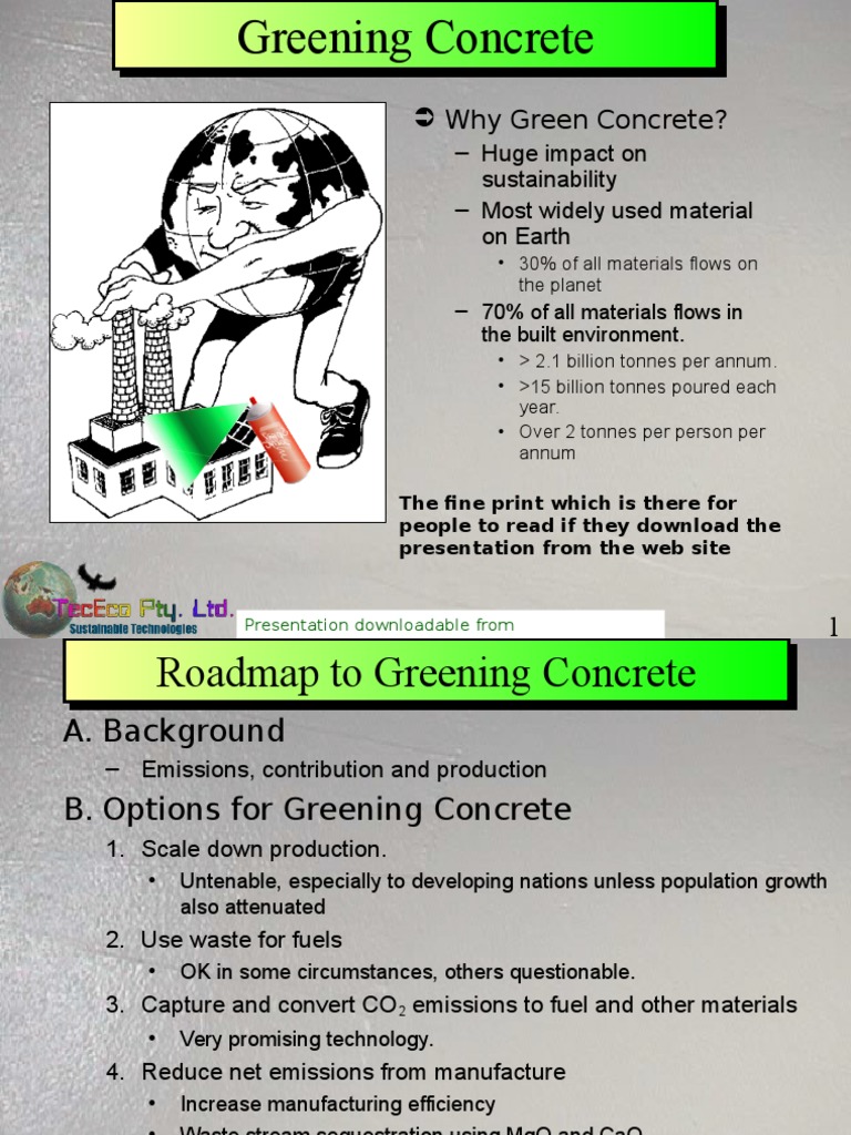 Greening Concrete for Sustainability | PDF | Concrete | Cement