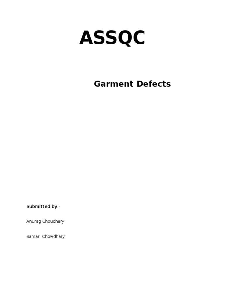 Garment Defects Classification Guide | PDF | Seam (Sewing) | Sewing
