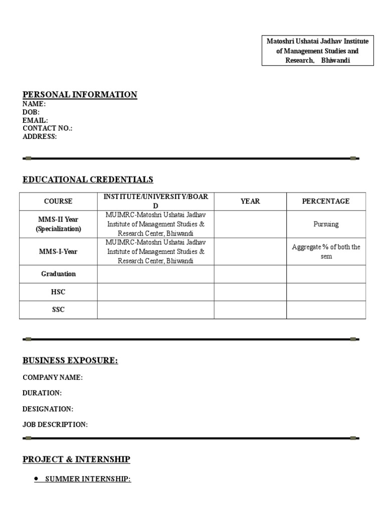 Personal Information and Academic Profile | PDF