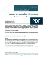 El Juego Con Materiales Manipulativos PDF