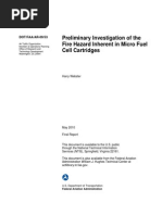 Preliminary Investigation of The Fire Hazard Inherent in Micro Fuel Cell Cartridges