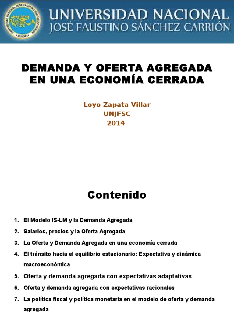 Demanda y Oferta Agregada en Economía Cerrada | PDF | Salario | Oferta ...