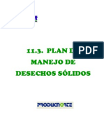 11.3 Plan de Desechos