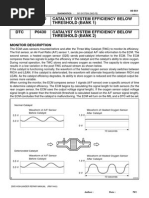 DTC P0420 Catalyst System Efficiency Below Threshold (Bank 1) DTC P0430 Catalyst System Efficiency Below Threshold (Bank 2)